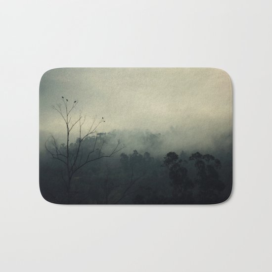 moody fog mountain Bath Mat
