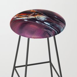 Hand Painted Lilac Lavender Pink Orange Watercolor Brushstrokes Floral Bar Stool