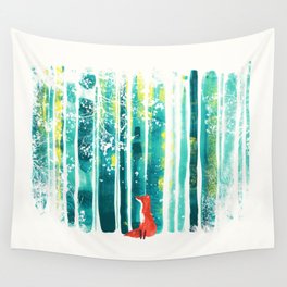 Fox in quiet forest Wall Tapestry
