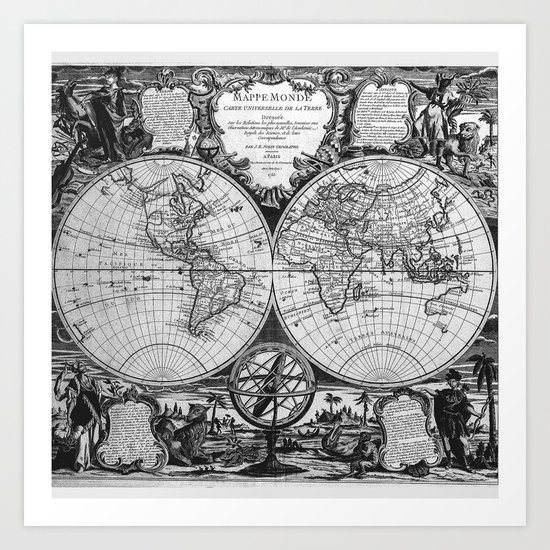 Vintage Old Map Design Art Print