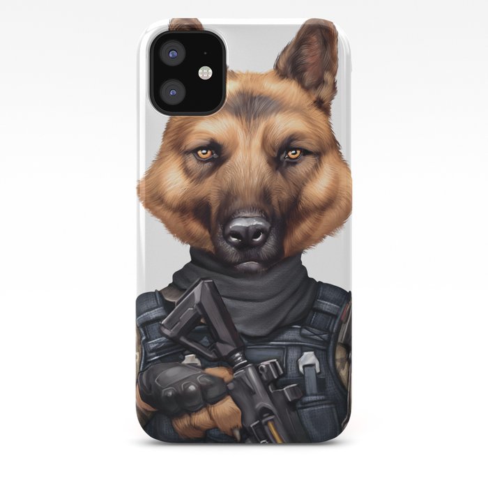 Funny Cool German Shepherd Soldier Dog Wearing Army Military