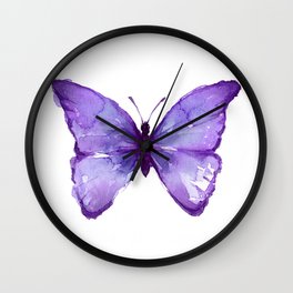 Purple Butterfly Wall Clock