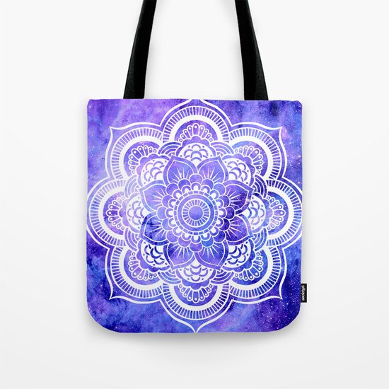 Mandala Violet Blue Galaxy Space Tote Bag