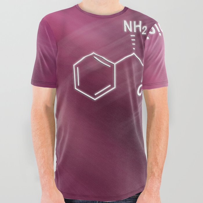 Ampicillin, antibiotic drug, Structural chemical formula All Over Graphic Tee