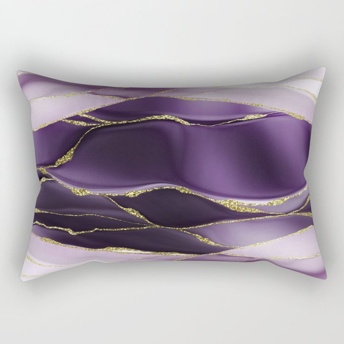 Day And Night Purple Marble Landscape Rectangular Pillow