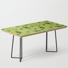 Light Green And Blue Silhouettes Of Vintage Nautical Pattern Coffee Table