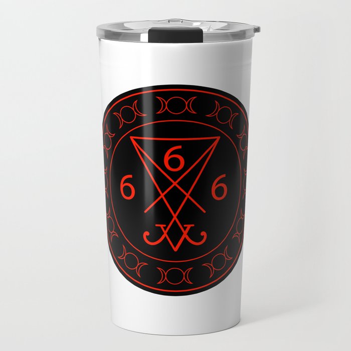 666- the number of the beast with the sigil of Lucifer symbol Travel Mug