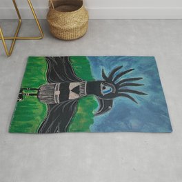 Show Girl Crow Painting, Original one of a kind Rug