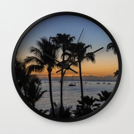 Tropical Paradise Sunset Wall Clock