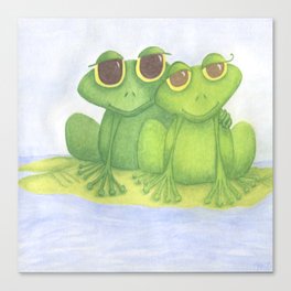 The Frog Lovers  Canvas Print