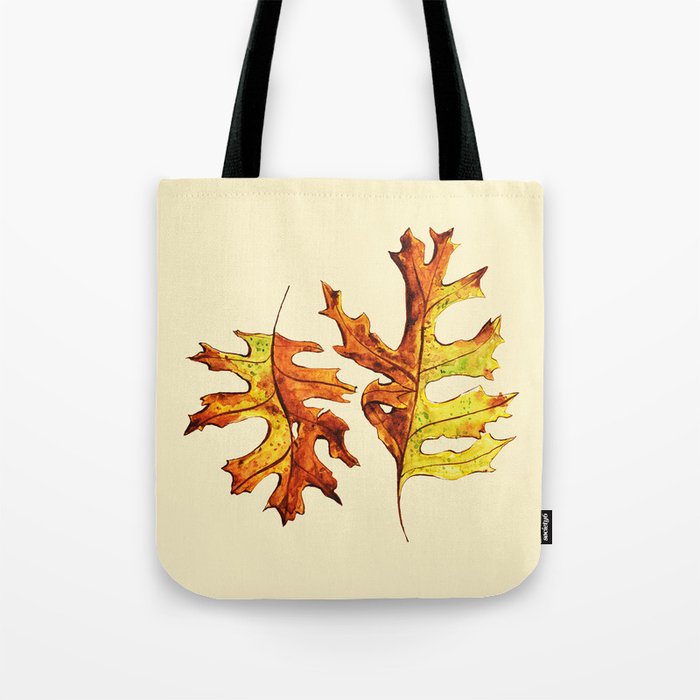 Ink And Watercolor Painted Dancing Autumn Leaves Tote Bag by Boriana ...