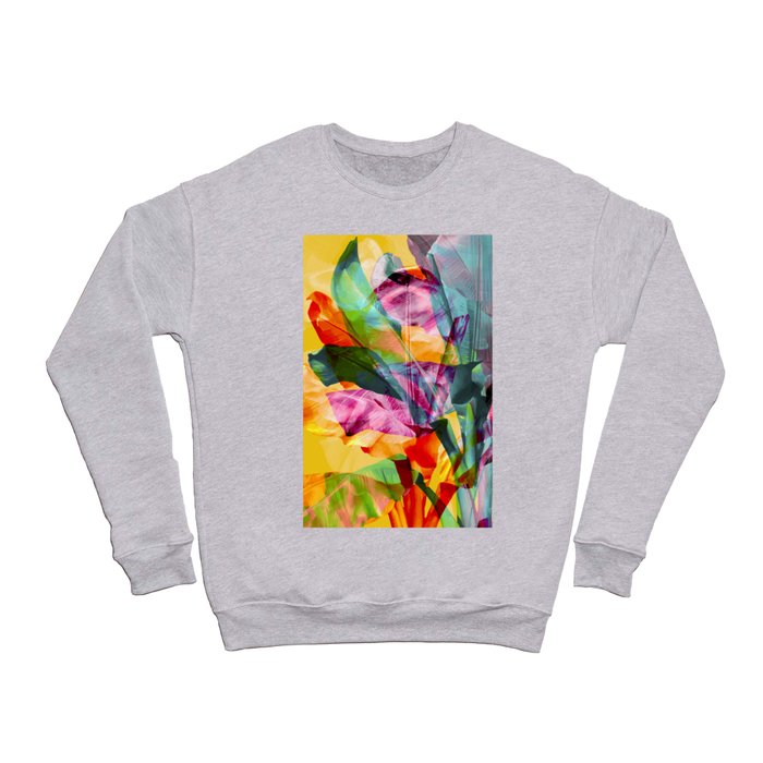 Big Colorful Banana Leaves Abstract Art Crewneck Sweatshirt