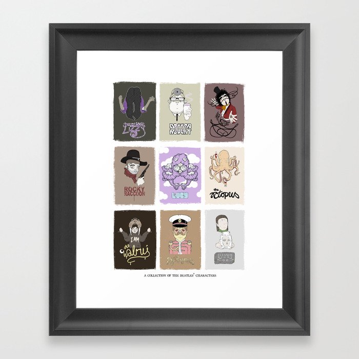 The Beatle's Character Collective Framed Art Print