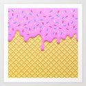 Strawberry Ice Cream Art Print