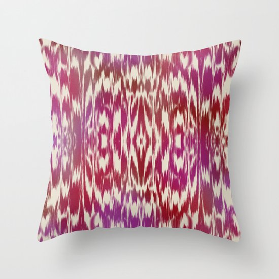 Ikat: Red, Pink Multi Throw Pillow