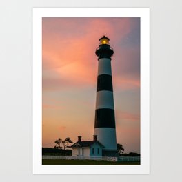 Bodie Island Lighthouse Outer Banks North Carolina OBX Sunset Art Print