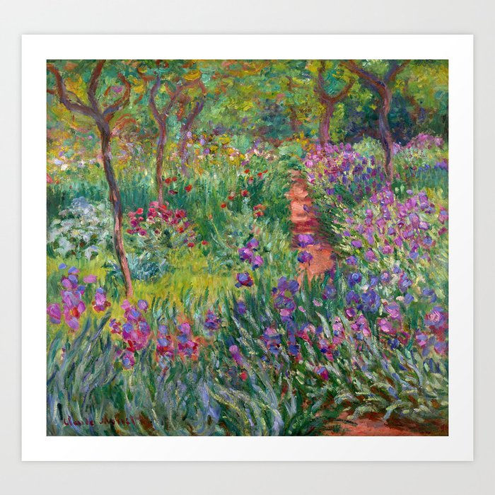Claude Monet The Iris Garden at Giverny 1900 Art Print