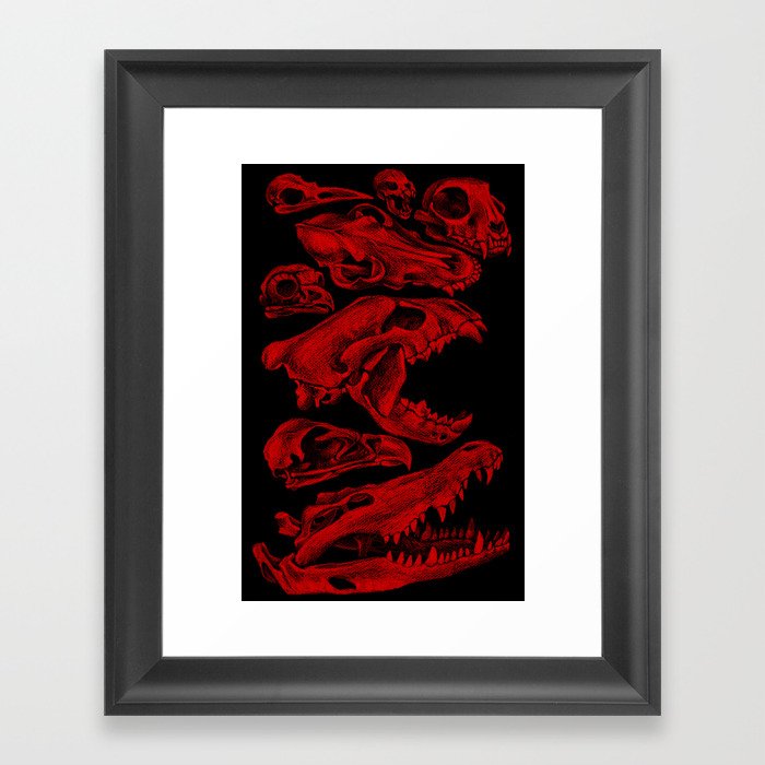Carnivores in Red Framed Art Print