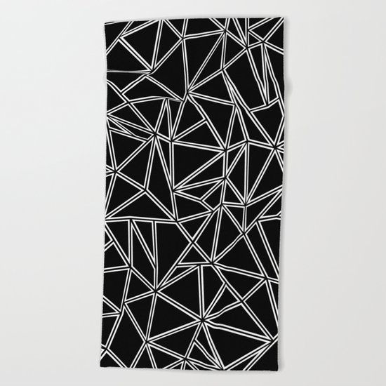 Abstract New White on Black Beach Towel
