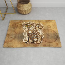 Steampunk Cat Vintage Style Rug
