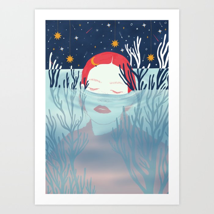 Underwater Digital Illustration Art Print