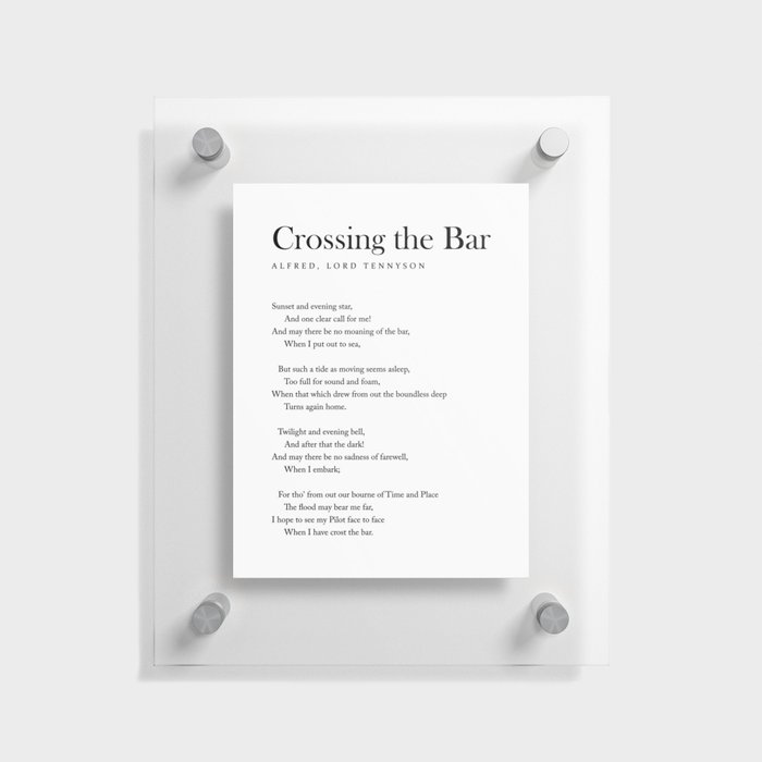 Crossing The Bar - Alfred Lord Tennyson Poem - Literature - Typography 1 Floating Acrylic Print
