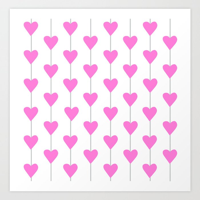 Pink Full Heart Strings Art Print