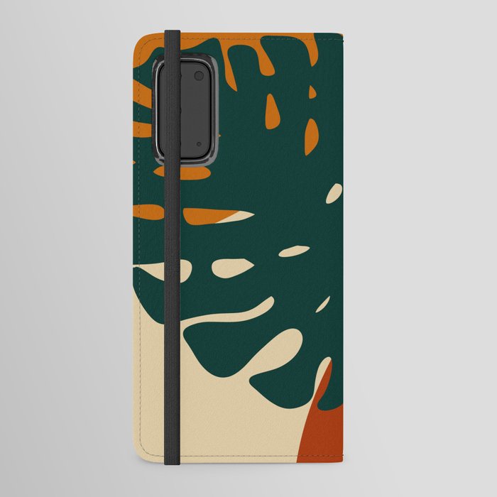 Retro Monstera plant 2 Android Wallet Case