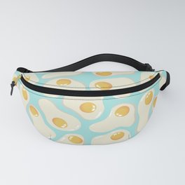 Fried Eggs on blue background Fanny Pack