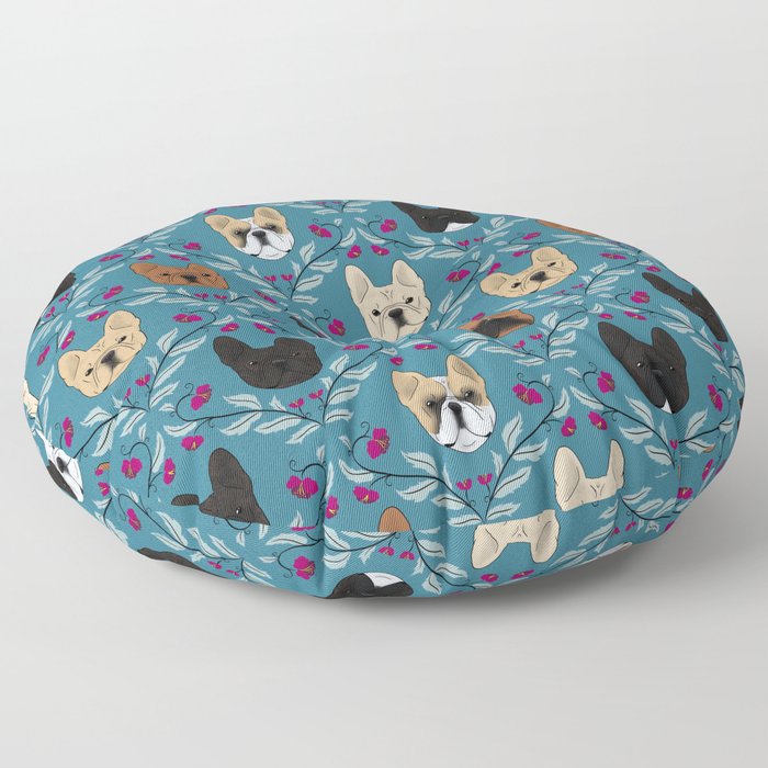 Pardon My Frenchie (Teal) Floor Pillow