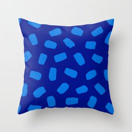Brushstrokes in Blue Throw Pillow