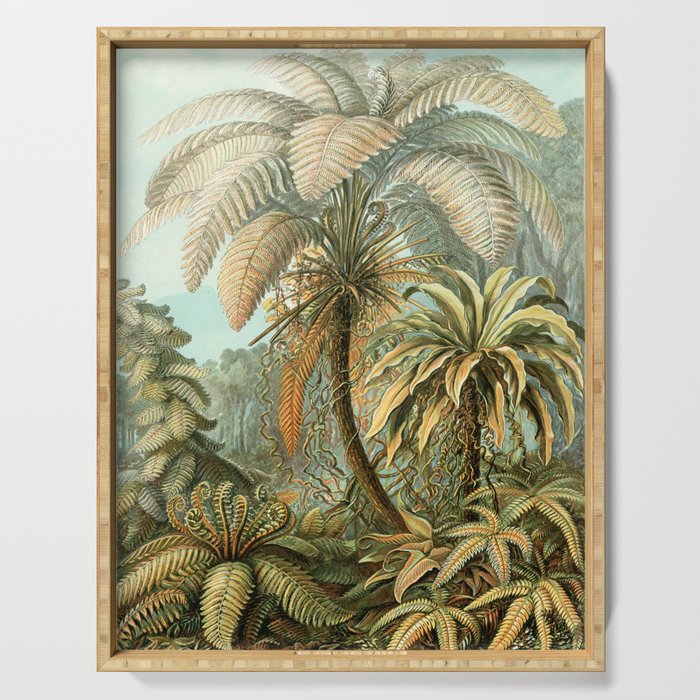 Vintage Tropical Palm Serving Tray