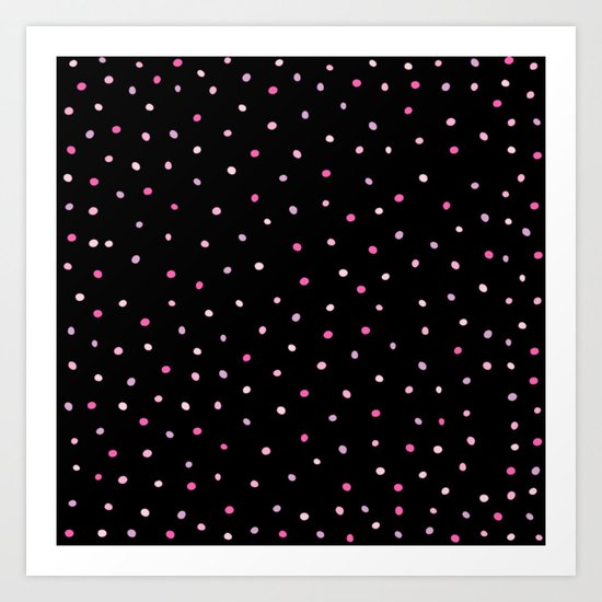 Dazzling Pink Polka Dots (Confetti Sprinkles) Art Print