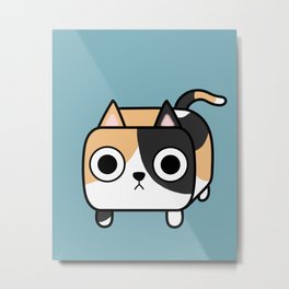 Cat Loaf - Calico Kitty Metal Print