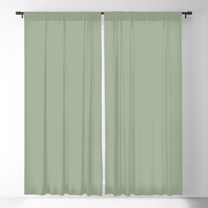 Muted Pastel Green Solid Color Pairs Behr Roof Top Garden S390-4 / Accent Shade / Hue / All One Blackout Curtain