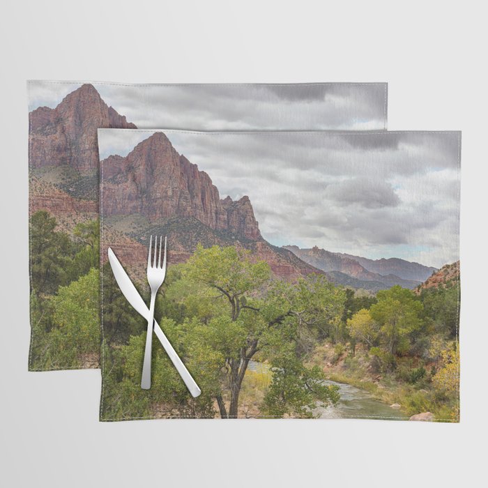 Autumn Colors - The Watchman & The Virgin, Zion Canyon National Park Placemat