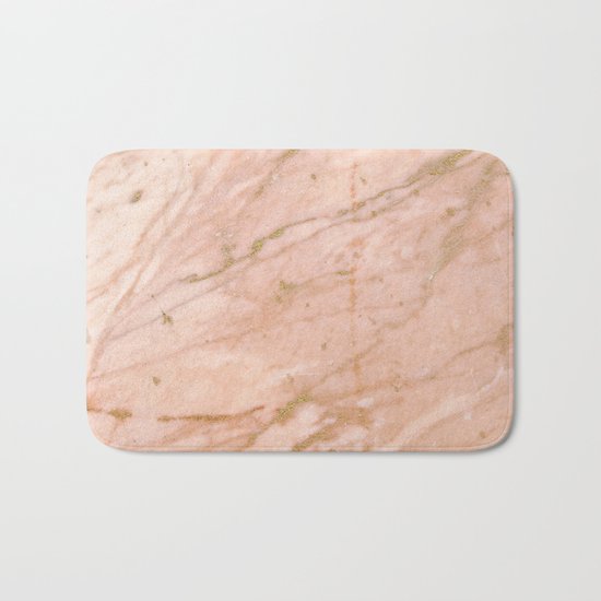 Pink marble with gold veins Bath Mat