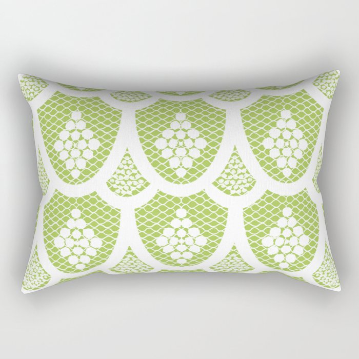 Palm Springs Poolside Retro Green Lace Rectangular Pillow