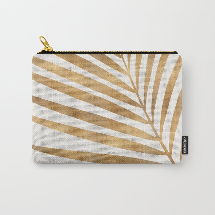 Metallic Gold Palm Leaf Carry-All Pouch