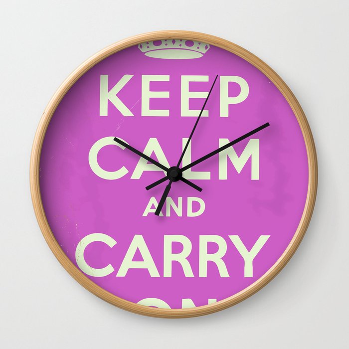 Keep Calm and Carry On Vintage worn Wall Clock