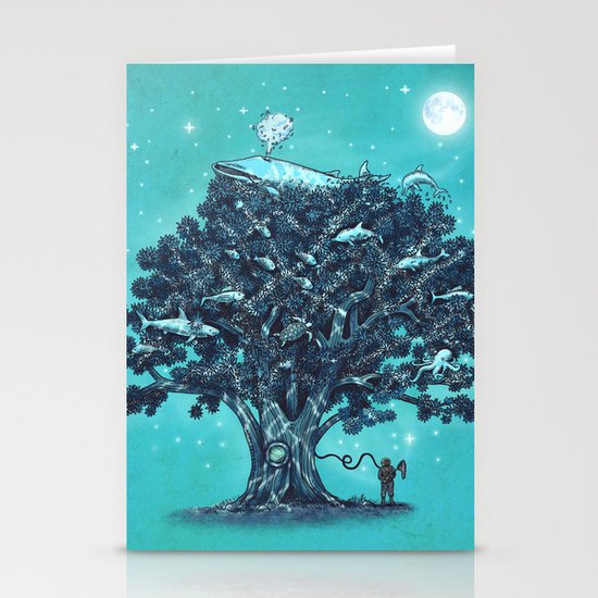 Deep Tree Diving Stationery Cards