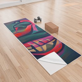 The Smiling Serpent With Red Lips Yoga Towel