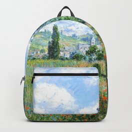 View of Vétheuil (1880) by Claude Monet Backpack