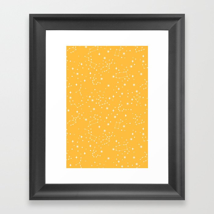 Yellow Constellations Framed Art Print