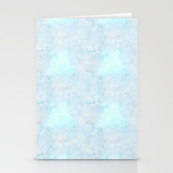 Pastel Blue Batik Pattern Stationery Cards