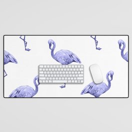 Very Peri 2022 Color Of The Year Violet Blue Periwinkle Flamingo Pattern Desk Mat