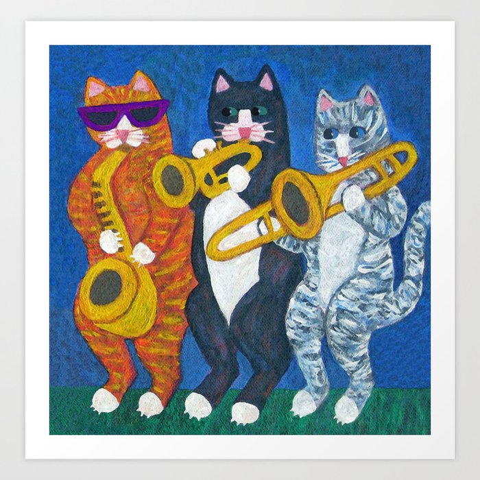 Salsa Cats Brass Section Art Print
