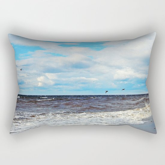 Flying Cormorants Rectangular Pillow