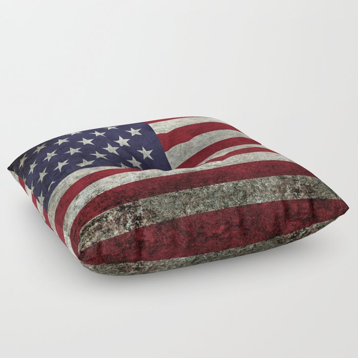 American Flag Old Glory In Dark Worn Grunge Floor Pillow By American Flag Old Glory In Dark Worn Grunge Floor Pillow