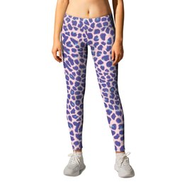 Leopard Spots, Cheetah Print, Lavender, Very Peri, Blush, Brush Strokes Leggings